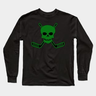 SKULL AND CROSSED HOCKEY STICKS Long Sleeve T-Shirt